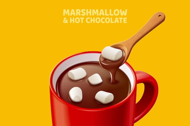 Vector marshmallow hot chocolate