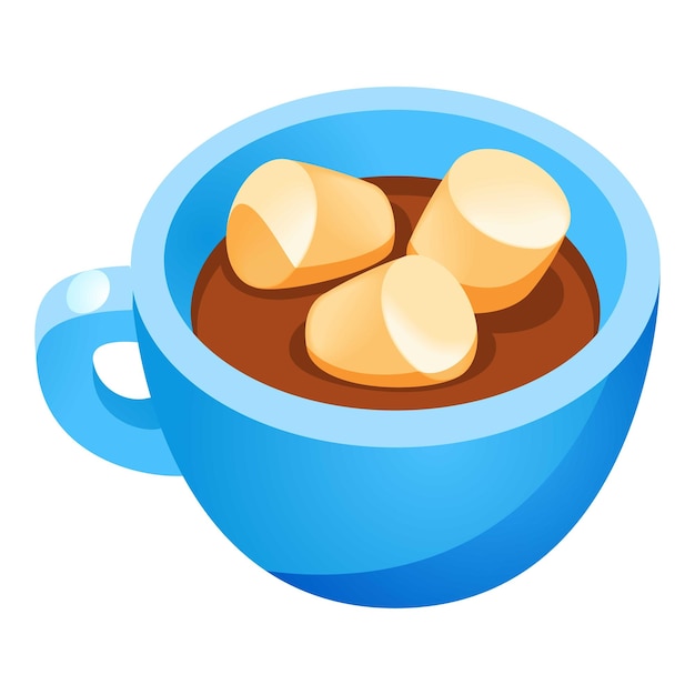 Marshmallow hot cup icoon Cartoon van marshmallow warm cup vector icoon voor webontwerp geïsoleerd op witte achtergrond