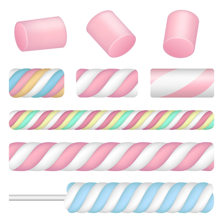 Vector marshmallow icon set