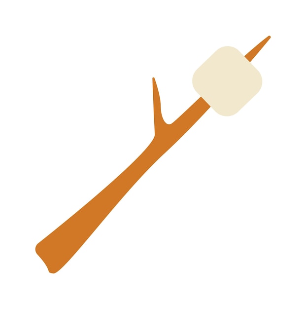 Marshmallow on a stick icon Vector illustration