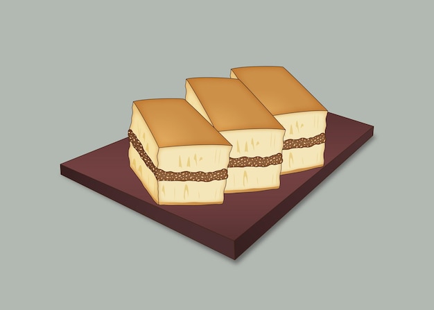Vector martabak manis, indonesian street food with chocolate and cheese illustration