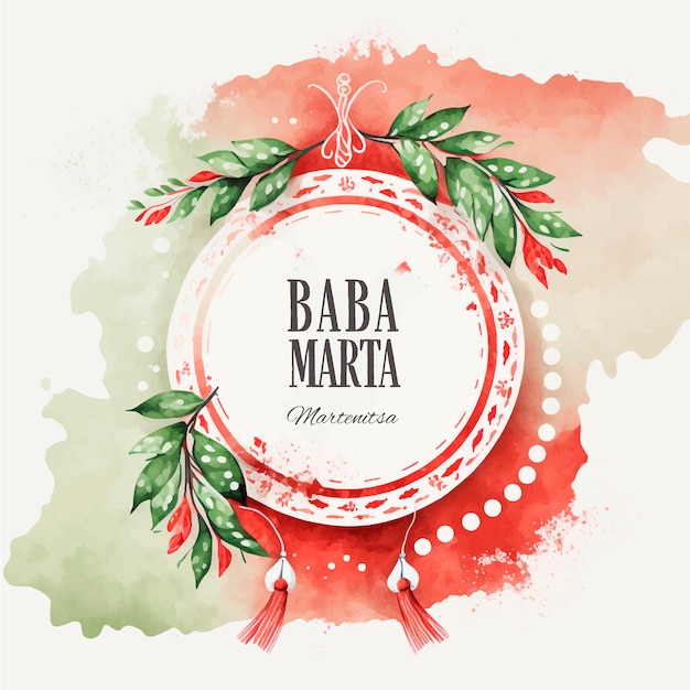 Martenitsa watercolor vector banner