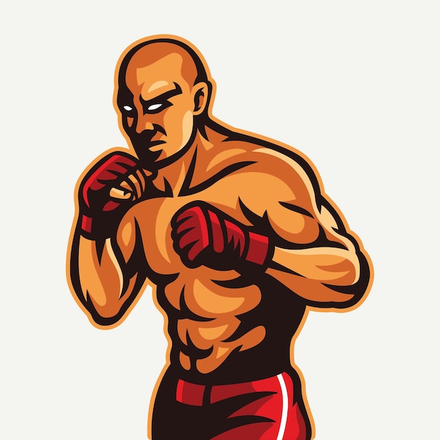 Vector martial art fighter mascot illustration