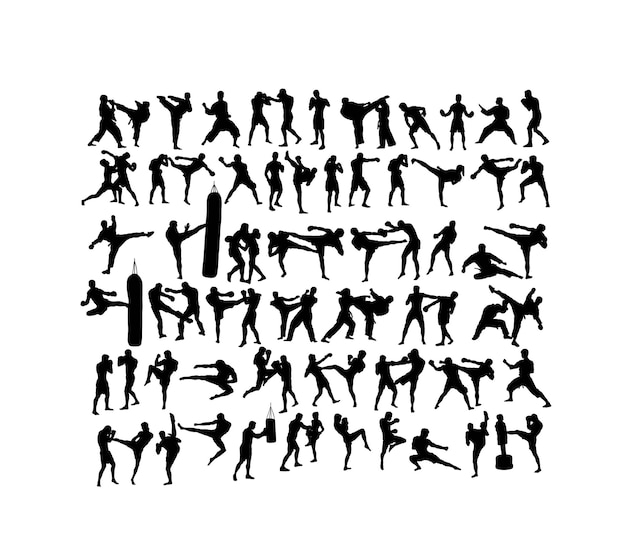 Martial Art Sport Silhouettes art vector design
