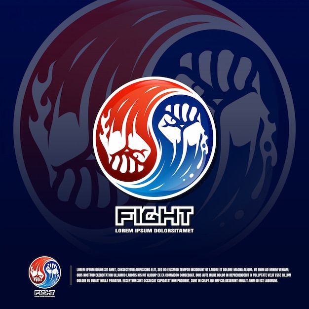 Шаблон логотипа команды боевых искусств