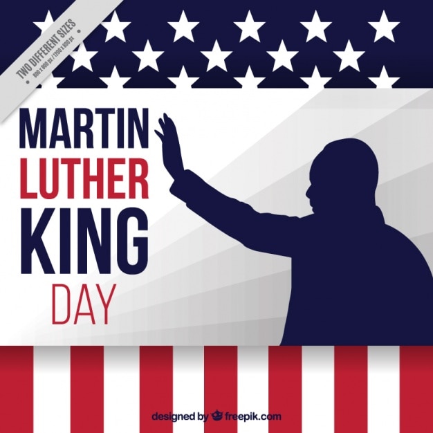 Martin luther king dag achtergrond met silhouet