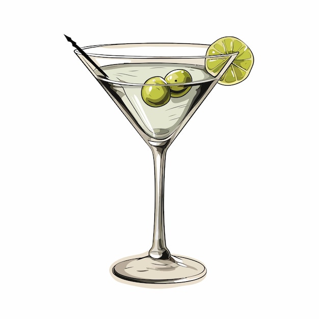 Vettore martini_cocktail_alcoholic_drink_glass_vector