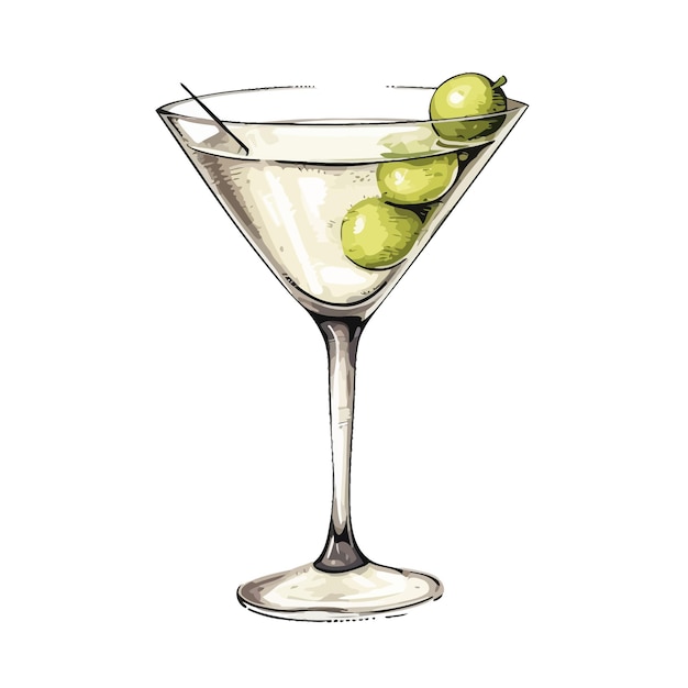 Vettore martini_cocktail_alcoholic_drink_glass_vector