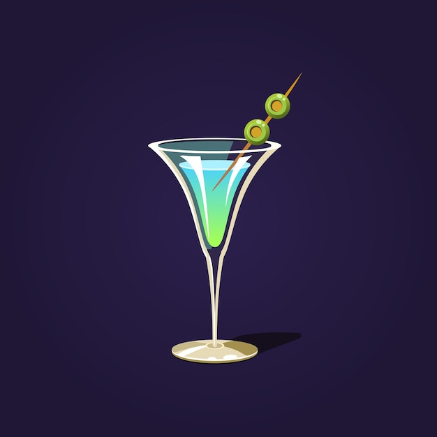 Martini cocktail illustration