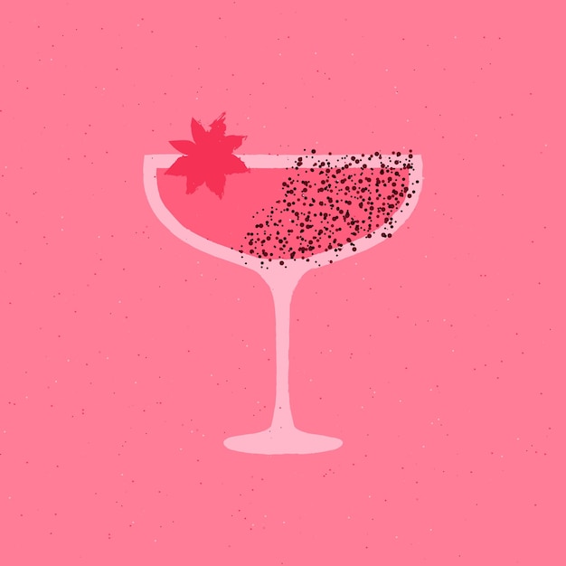 Martini drink glass with anise and spices for event Flat vector illustration