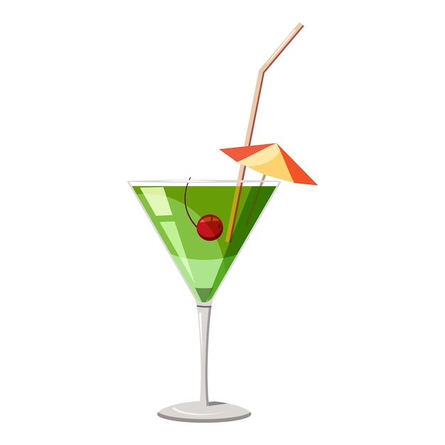 Vector martini glass of cocktail icon isometric 3d illustration of cocktail vector icon for web