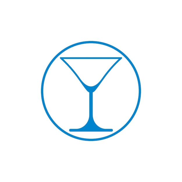 Vector martini glass flat icon isolated