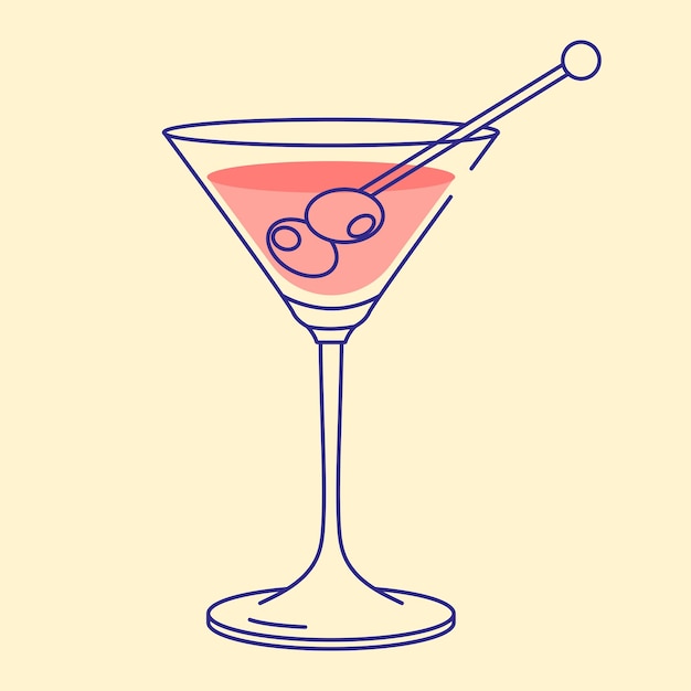 Vector martini glass icon vector illustration flat design