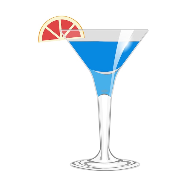 Martini glass with blue coctail