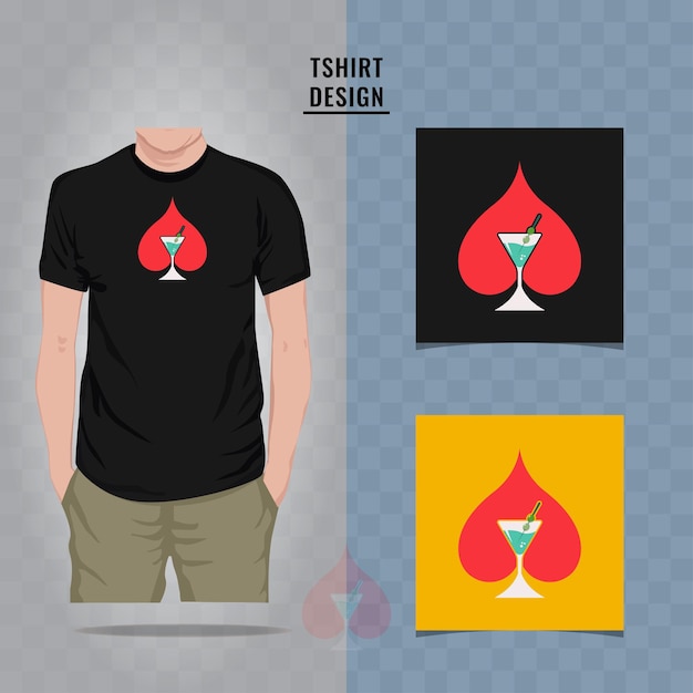 Martini rummy t-shirt ontwerp vectorillustratie