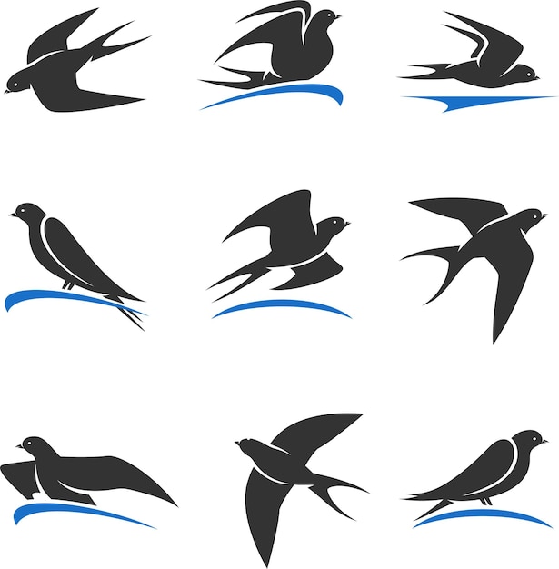 Martlet set Vector bird