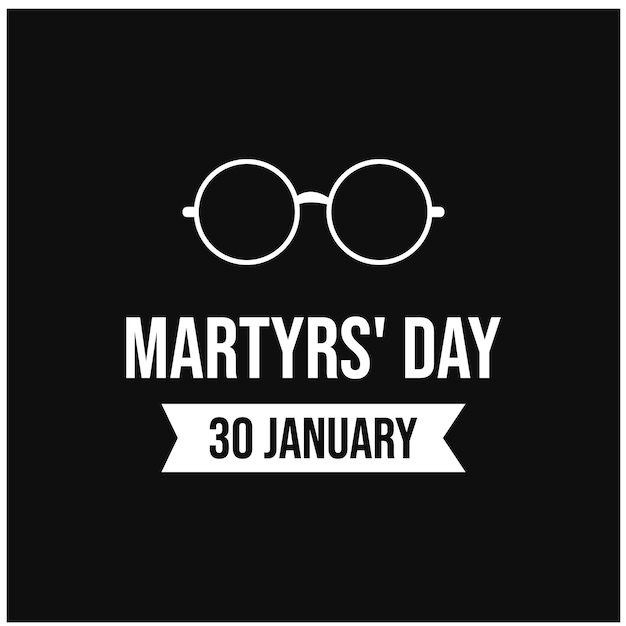 День мученика Шахида Диваса 30 января Векторный дизайн Махатмы Ганди