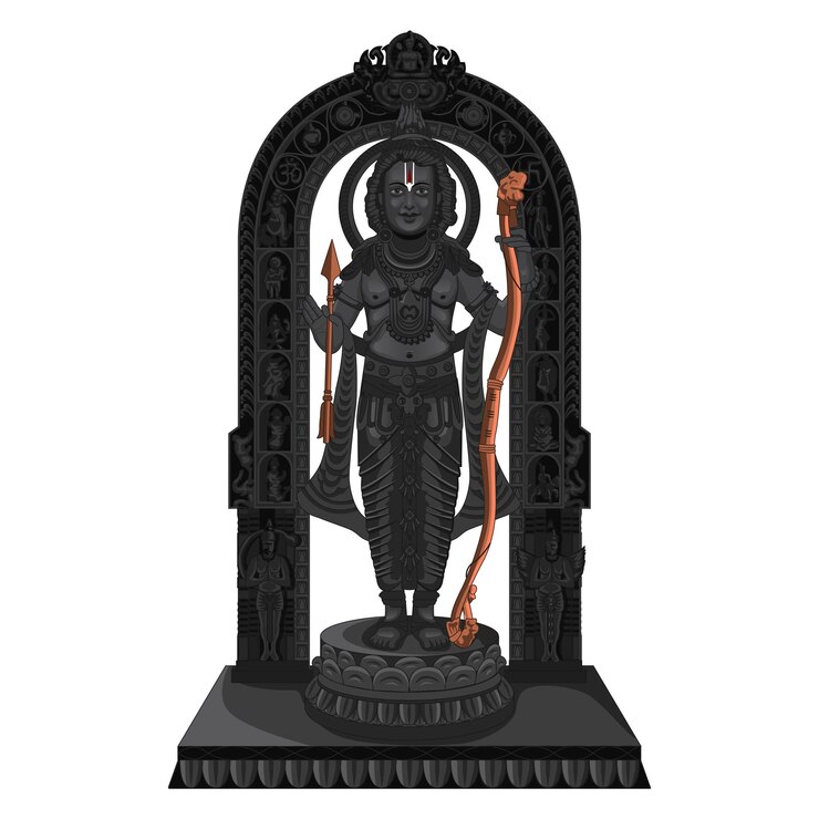Vector maryada purushottam hindu culture flag diwali ram mandir tourism rama lord heritage dussehr