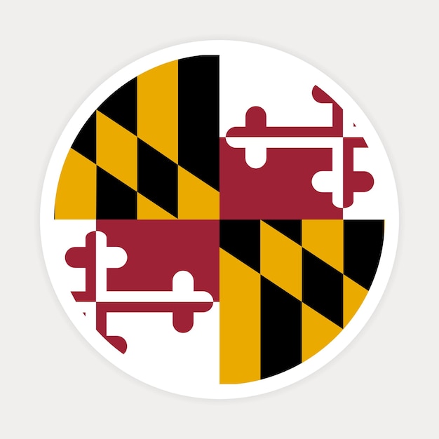Maryland state round flag vector icon maryland circle flag