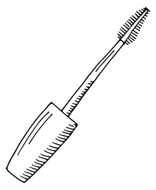 마스카라 브러쉬 낙서 아이 메이크업 글래머 패션 흰색 배경에 고립