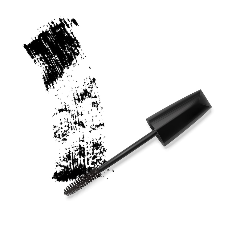Vector 白い背景に黒いストロークのマスカラブラシ