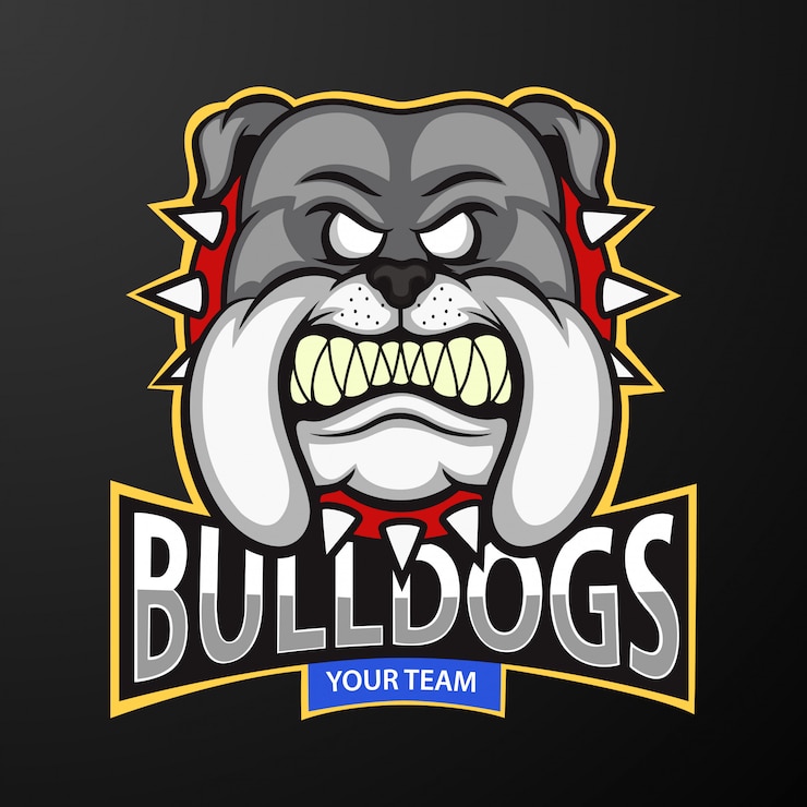 Vector mascot of angry bulldog head logo