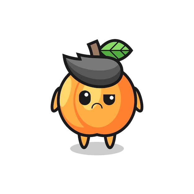 The mascot of the apricot with sceptical face