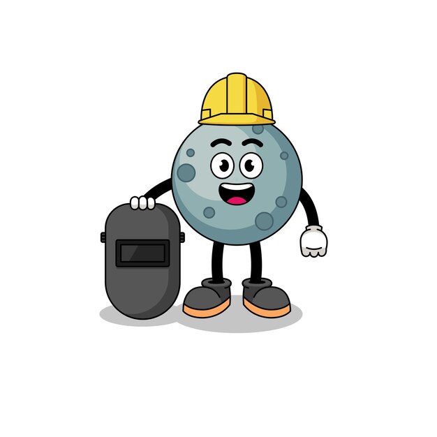 Mascot of asteroid as a welder