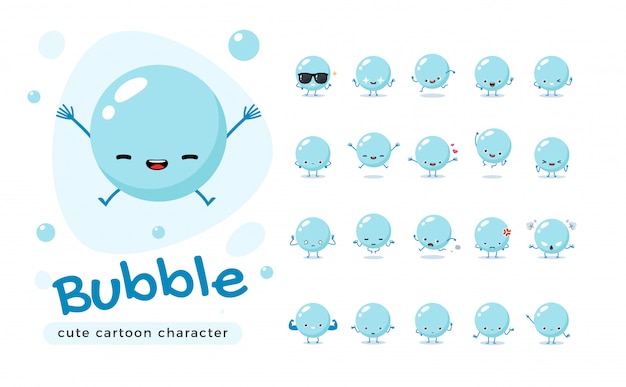 A mascot of the blue bubble. isolated   illustration