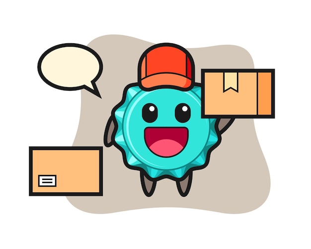 mascot bottle cap as a courier