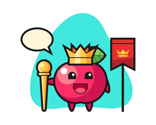 Mascot cartoon of apple as a king