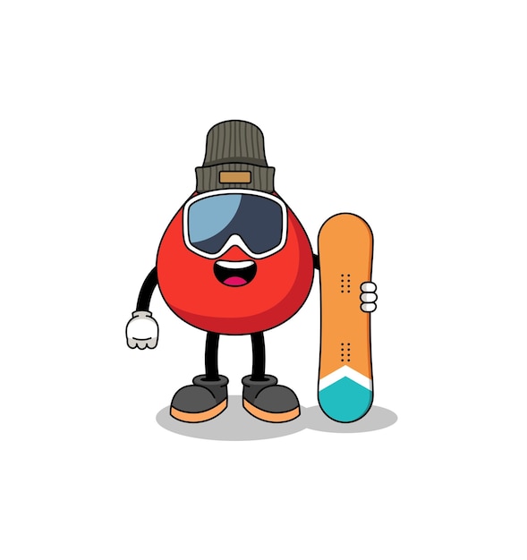 Mascot cartoon of blood snowboard player character design