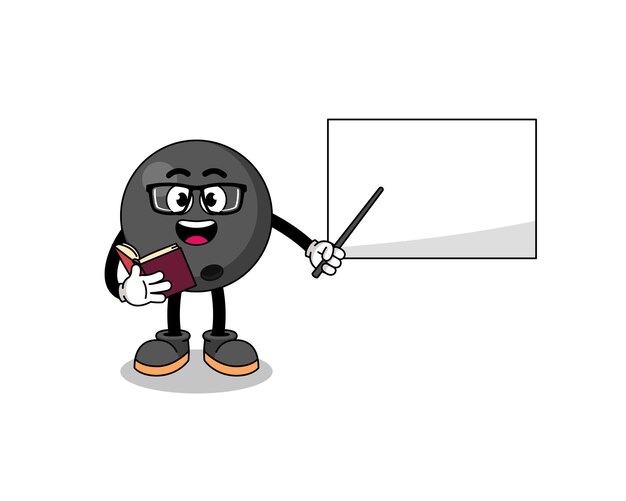 Mascot cartoon of bowling ball teacher character design