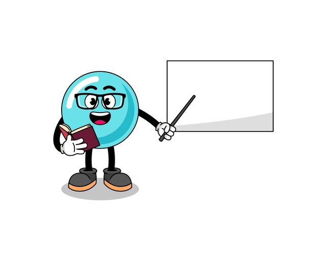 Mascot cartoon of bubble teacher