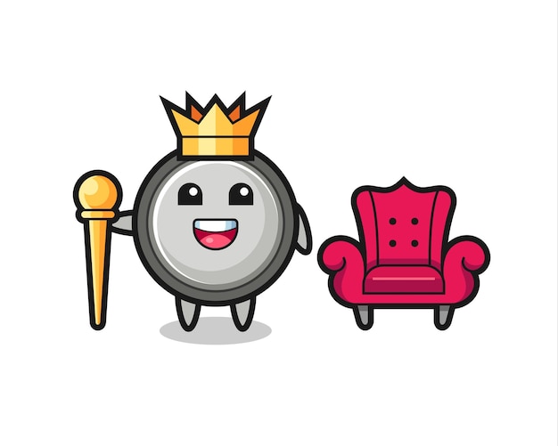 Mascot cartoon of button cell as a king , cute style design for t shirt, sticker, logo element