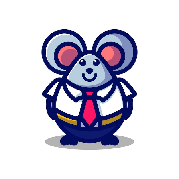 Mascot cartoon character vector illustration a mouse businessman