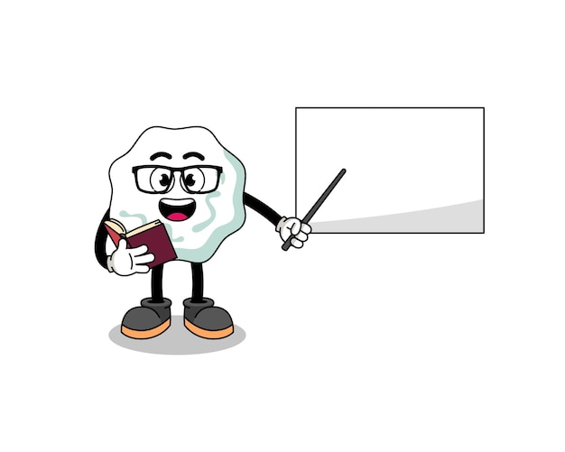 Mascot cartoon of chewing gum teacher