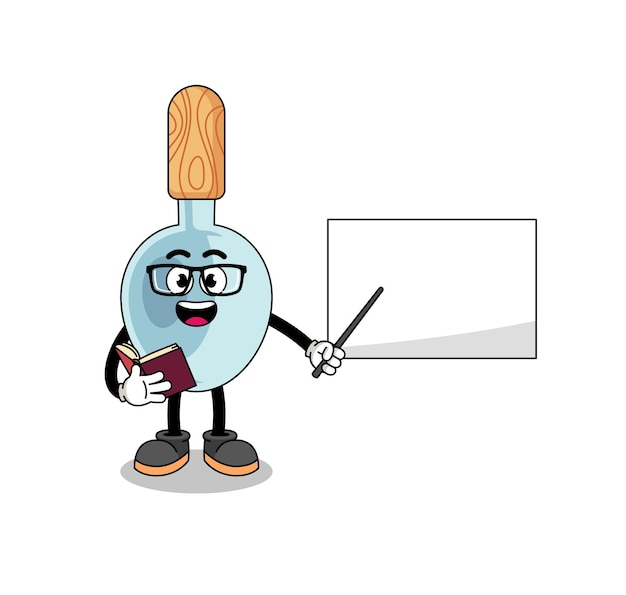 Mascot cartoon of cooking spoon teacher