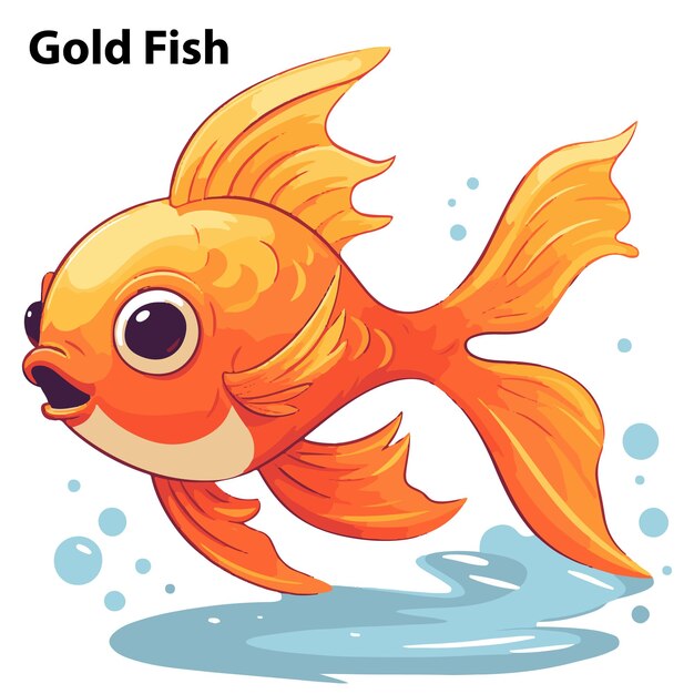 Mascot Cartoon Gold Fish sticker vector illustration