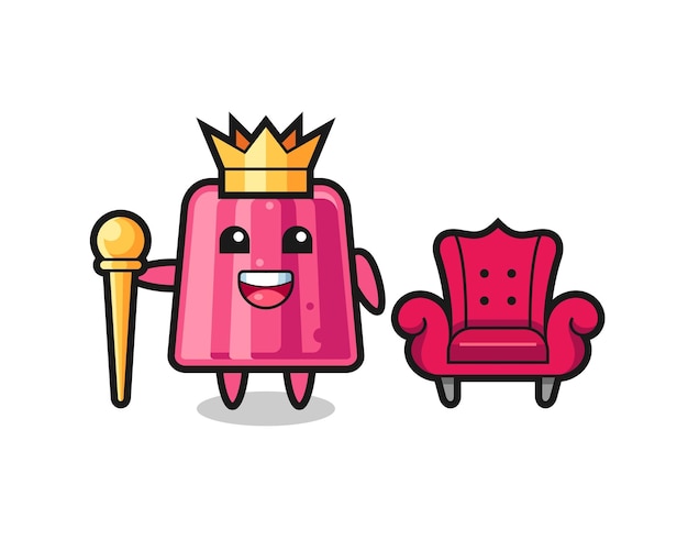 Mascot cartoon of jelly as a king cute design