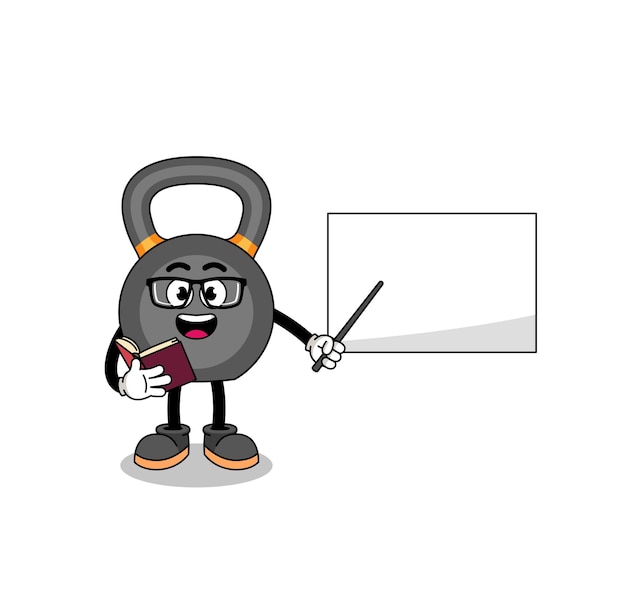 Vector mascot cartoon of kettlebell teacher