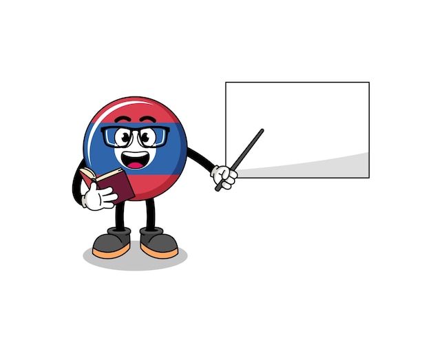 Mascot cartoon of laos flag teacher