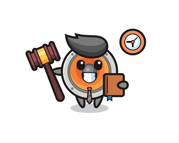 Mascot cartoon of loudspeaker as a judge , cute style design for t shirt, sticker, logo element