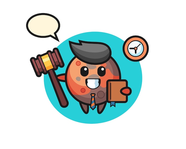 Vector mascot cartoon of mars as a judge