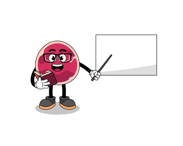 Mascot cartoon of meat teacher