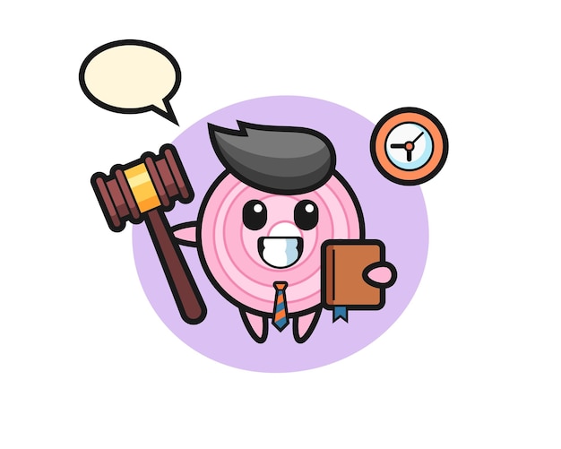 Mascot cartoon of onion as a judge