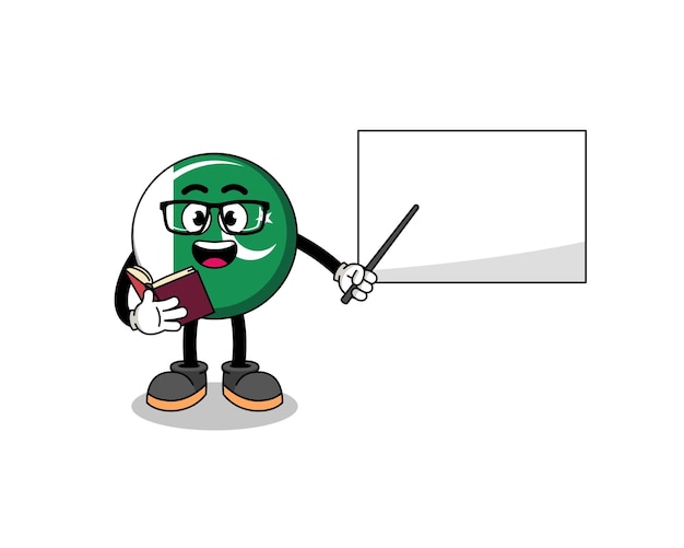 Mascot cartoon of pakistan flag teacher