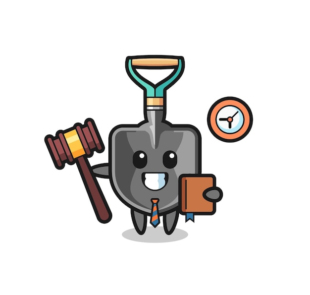 Mascot cartoon of shovel as a judge  cute design