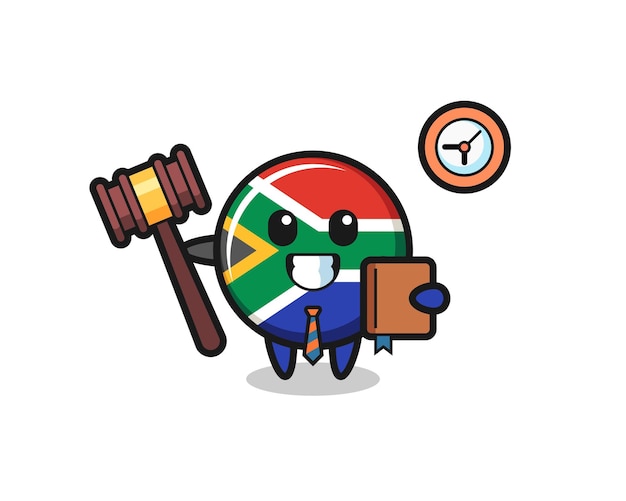 Vector mascot cartoon of south africa as a judge