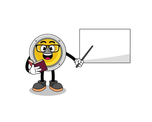 Mascot cartoon of speaker teacher